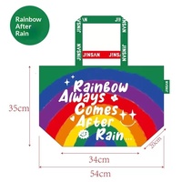 Sac Cadeau Imprimé Couleur en PP+PE Tressé Manuellement My Ritual, Sac de Courses Original Laminé Imperméable avec Fermeture Personnalisée