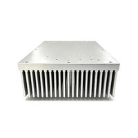 Dissipateur thermique industriel en aluminium extrudé avec surface à ailettes côtelées, refroidisseur d'alimentation industrielle haute puissance