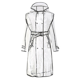 Imperméable <span class=keywords><strong>transparent</strong></span> en EVA pour <span class=keywords><strong>femme</strong></span>, imperméable à capuche avec ceinture, <span class=keywords><strong>poncho</strong></span> <span class=keywords><strong>de</strong></span> <span class=keywords><strong>pluie</strong></span> réutilisable et tendance avec poches - Product Image 2