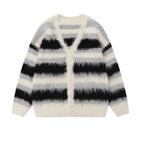 Pull-over personnalisé Cardigan en mohair pour hommes Vêtements de luxe Pull-over moelleux d'hiver à manches longues Fabricant