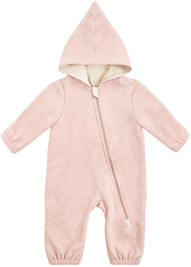 Baby-<span class=keywords><strong>Elfen</strong></span>-<span class=keywords><strong>Strampler</strong></span> mit Kapuze, diagonalem Reißverschluss und umklappbaren Bündchen, hautfreundlicher, thermoregulierender Einteiler - Product Image 3
