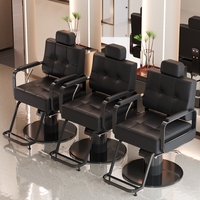 Chaise de barbier ergonomique inclinable portable de style moderne de haute qualité en cuir PU, rotation à 360 degrés, pompe hydraulique multifonction