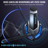 Headset Gaming Minghan USB Audifonos Resmi, Stereo Berkabel OEM untuk PS4 PC dengan Mic LED
