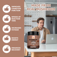 Poudre de café aux champignons OEM ODM, poudre de cacao, café Arabica végétalien 8oz pour adultes, énergie, améliore les fonctions cognitives, complément alimentaire