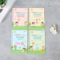 Anglais 3D Groove Alphabet Dessin Math Number Calligraphie d'écriture manuscrite réutilisable Kids Magic Practice Copybook