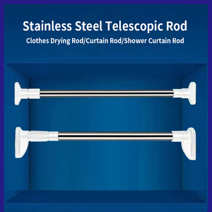 <span class=keywords><strong>Tringle</strong></span> télescopique en acier inoxydable renforcé et épaissi <span class=keywords><strong>sans</strong></span> perçage pour rideaux, séchage de vêtements sur balcon, rideaux de douche - Product Image 1