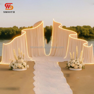 Arco de Metal Blanco Ondulado para Decoración de Bodas, Toldo, Chuppah, Mandap, Cortina de Fondo para Ceremonia de Graduación - Product Image 3