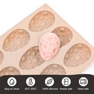 MUYULINS factory 12-cavity quail <b>egg</b>-shaped LFGB platinum non-stick BPA-free silicone chocolate mold - Product Image 5