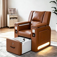 Chaise de pédicure électrique multifonctionnelle inclinable pour salon de manucure, avec spa pour les pieds et fonctions de massage pour extensions de cils
