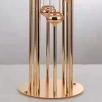 Candelabro Dorado de 8 Brazos, Candelabro con Tubos de Vidrio, Centro de Mesa Dorado, Candelabro de Hierro, Centro de Mesa para Bodas, Elite