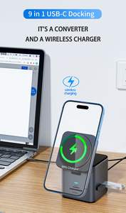 Hub <span class=keywords><strong>USB</strong></span> Type-C pour ordinateur portable Wiwu, charge sans fil, fente pour carte TF/SD, <span class=keywords><strong>USB</strong></span> 3.0, port LAN, sortie vidéo, station d'accueil pour iPad, PD Fast Stock - Product Image 2