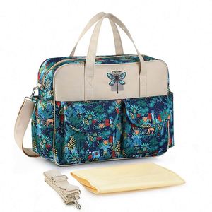 Printed Travel Diaper Tote <b>Bag</b> with Changing Pad Waterproof Polyester Anti-Theft Mummy <b>Nursing</b> Handbag <b>for</b> Baby Stroller - Product Image 3