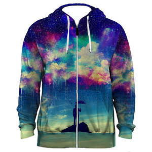 Venta al por mayor de poliéster personalizado de alta calidad de la sublimación pulóver más tamaño de los hombres Zip up sudaderas con capucha y sudaderas - Product Image 3