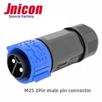 Jnicon IP67 connecteur étanche solaire M25 2Pin 50A prise ca en plastique Contacts en alliage de cuivre prise connecteur d'équipement d'alimentation Ebike