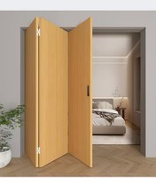 Porte pliante en bois massif à 6 panneaux vitrés, design moderne, finition élégante, isolation acoustique pour appartement et salon