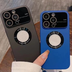 Custodia in vetro di lusso con obiettivo con grande vista per fotocamera custodia opaca con Cover magnetica per <span class=keywords><strong>iPhone</strong></span> 14 15 16 17 Pro Max - Product Image 5