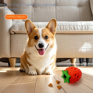 Wholesale Strawberry-shaped <strong>Chew</strong> TPR Food Leakage Pet Dog Toy for Pets - Product Image 3