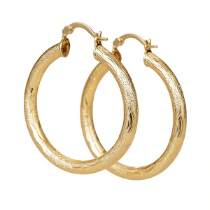 Orecchini a Cerchio in Oro E4436, Stile Classico per Uso Quotidiano, Gioielli Raffinati Unisex - Product Image 1