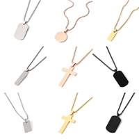 Colliers métalliques transfrontaliers européens et américains en stock, matériau vierge imprimé couleur UV au laser, cadeau de vacances gravé