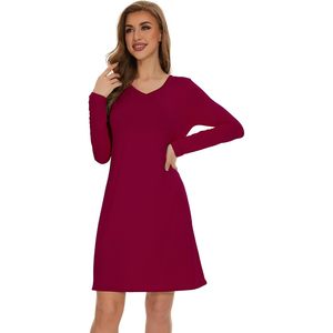 Vente en gros de chemises de nuit pour femmes à manches longues, vêtements de nuit en viscose de bambou doux, pyjamas, chemises de nuit, tailles S à XXL - Product Image 6