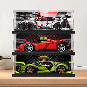 Moderna Caja de Exhibición de Plástico Antioxidante de Fácil Montaje para Figuras LEGOSPEED <span class=keywords><strong>McLaren</strong></span> Racing 75892/75895 Escala 1:8/1:10/1:14/1:18/1:24/1:32 - Product Image 1