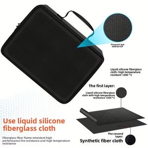 Caja de Almacenamiento Segura con Cerradura, de Gran Capacidad, de Microfibra Ecológica, Ignífuga, Impermeable y Aislante del Calor, Organizador de Documentos para el Hogar - Product Image 2