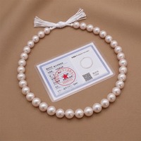 Promotion : Perles de 36 cm, bijoux en perles, perles d'eau douce naturelles rondes blanches de 8-9 mm, certifiées par un tiers pour la fabrication de bijoux