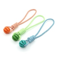 Doe Pet Durable Balle En Caoutchouc Corde Chien Jouets À Mâcher Interactif Chiot Chat Jouets Petites Dents Moyennes Nettoyage Distribution Remorqueur Guerre Jouer