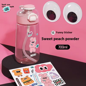 Botella <span class=keywords><strong>de</strong></span> viaje <span class=keywords><strong>de</strong></span> plástico transparente <span class=keywords><strong>de</strong></span> 700ML al por mayor, taza <span class=keywords><strong>de</strong></span> té portátil <span class=keywords><strong>de</strong></span> gran capacidad con bonito diseño <span class=keywords><strong>de</strong></span> dibujos animados para acampar - Product Image 5