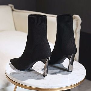 Nova Chegada 2023 Venda Quente Mulheres Outono Inverno Plus Size Apontou Tricô Elástico Slip-on Cor Sólida Moda Ao Ar Livre Ankle <span class=keywords><strong>Boots</strong></span> - Product Image 5