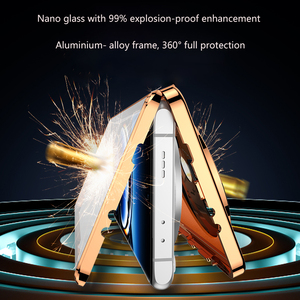 360 Protection magnétique métal verre trempé Flip cuir couverture pour <span class=keywords><strong>Oppo</strong></span> Find X8 X7 X6 X5 Pro / X7 Ultra / Find X8 - Product Image 6