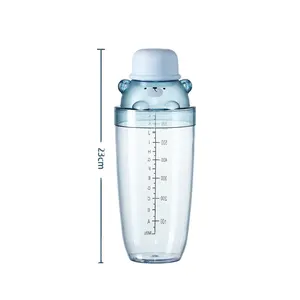 食品グレードの樹脂バーカップシェーカーボトルバブルボストン機器スケールライン付きプロフェッショナル透明プラスチックシェイクカップ