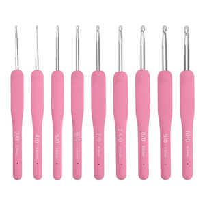 Brochet TPR silicone poignée en aluminium crochet crochet outils à <span class=keywords><strong>tricoter</strong></span> chandail <span class=keywords><strong>aiguille</strong></span> <span class=keywords><strong>9</strong></span> taille - Product Image 1
