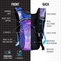 Sac à dos d'hydratation avec poche à eau de 2 L, léger et isolant, idéal pour les festivals, les raves, la randonnée et l'escalade