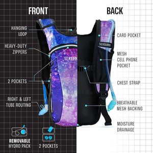 Sac à dos d'hydratation avec poche à eau <span class=keywords><strong>de</strong></span> 2 L, léger et isolant, idéal pour les festivals, les raves, la randonnée et l'escalade - Product Image 4