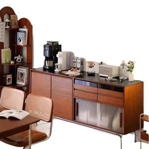 Modern <b>Sideboard</b> With Slab Countertop 3 Drawers Wooden Storage Cabinet For <b>Kitchen</b> Or Living Room - Product Image 5
