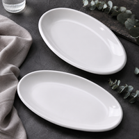 Assiette ovale en céramique de style européen, vente en gros directe usine, pour hôtels et restaurants, motif personnalisé, pour mariages et fêtes, en stock