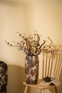 Vaso per Fiori in Ceramica Fatto a Mano, Stile Rustico Moderno Wabi-sabi, Decorazione per la Casa, Vaso da Terra in Porcellana e Terracotta per Coltivazione Idroponica - Product Image 6