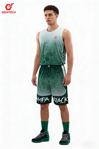 Ademend basketbaltenue Smyl Set fabriek groothandel aangepaste logo bedrukking teamuniform sneldrogend polyester set VS populaire verkoop - Product Image 3