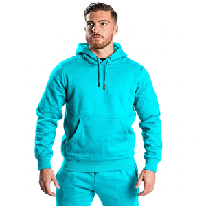 Sudadera con capucha morada para hombre, corte regular, forro polar de algodón, estilo casual, color sólido, diseño con bolsillos - Product Image 3