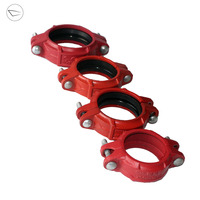 Raccord flexible en fonte ductile haute pression pour système d'extinction d'incendie FM standard, raccord de tuyauterie rainuré plaqué pour lutte contre l'incendie