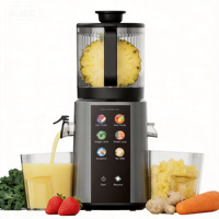 High-end elektrische 350W slowjuicer met zelfreinigende roestvrijstalen messen, touchscreen, stille DC-motor, geschikt voor smoothies, hotels en campers.