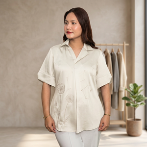 เสื้อเชิ้ตผู้หญิงมีกระดุมผ้านุ่มสำหรับใส่ออกนอกสถานที่ทำงานลำลองใส่ได้ทุกวัน - Product Image 3