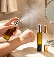 Flacon pulvérisateur portable 10 ml à double embout pour parfum et huiles essentielles en verre