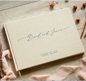 Lino personalizado Tapa dura boda cepilladora espiral encuadernación boda planificación libro para novia - Product Image 1