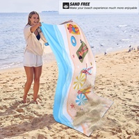 Serviette de plage en microfibre de qualité supérieure, super absorbante, sans sable, séchage rapide, portable, pour la plage, la piscine, le camping, les vacances