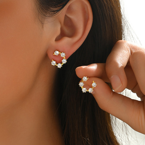 Bông tai tròn mạ vàng 18K, đá moissanite cao cấp, mạ bạc S925, được chứng nhận GRA, sang trọng, làm quà tặng cho đám cưới - Product Image 5