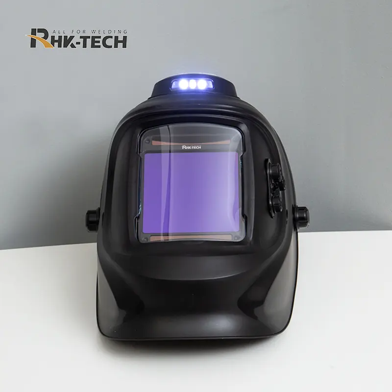 RHK TECH-Máscara de Soldadura de molienda, DIN5-9/9-13 Solar, oscurecimiento automático, ventilador electrónico TIG, refrigeración, luz LED, casco de soldadura