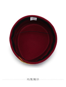 여성 펠트 베레모 브라운 항공 승무원 스타일 프렌치 모자 - Product Image 6