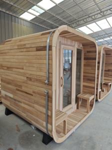 6-Person Outdoor Sauna Room 6kW Fogão Red Cedar Square Sauna House Far Infrared Steamer Inclui painel de controle - Product Image 3